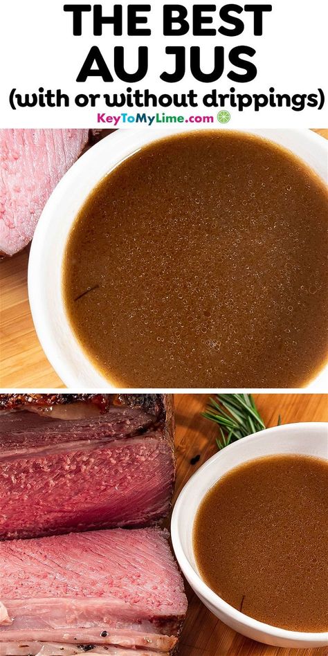 Homemade Au Jus Sauce | Recipe | Au jus recipe, Au jus, Easy au jus recipe Homemade Au Jus, Easy Au Jus Recipe, French Dip Au Jus, Jus Recipe, Beef Au Jus, Au Jus Recipe, Roasted Beef, Rib Roast Recipe, Au Jus Gravy