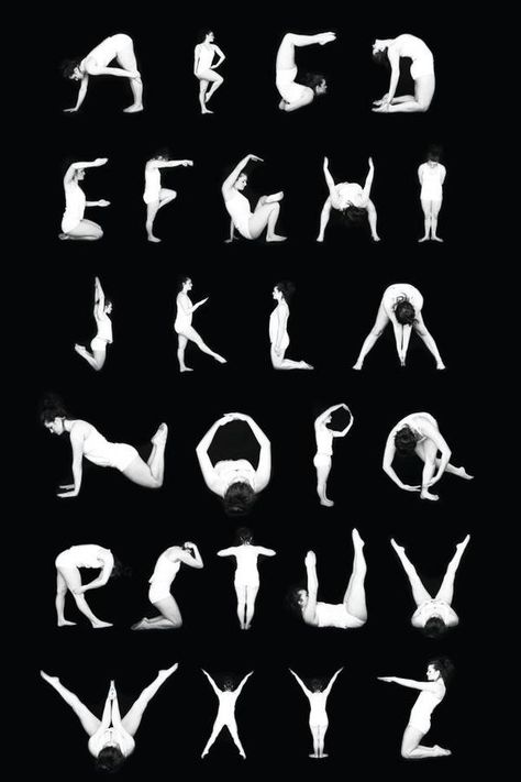 Human Letterforms by Tyler Lyons, via Behance Poses Sketch, Letter People, Dancing Poses, Letter Photography, Alphabet Photography, Image Moto, Sketch Human, Alfabet Letters, Typography Alphabet