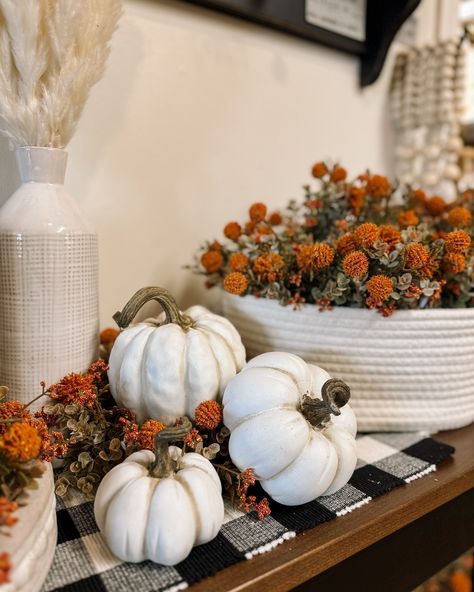 This “Autumn Sunrise” print by Billy Jacobs pairs perfectly with the Fall Garden Pumpkin greenery! 🍁 The Fall Garden collection is always a customer favorite, and it’s back in all the usual pieces including a large wreath available in-store and online! White Pumpkin Decor, Indoor Fall Decor, Fall Apartment Decor, Autumn Sunrise, Billy Jacobs, Neutral Fall Decor, Hanging Succulents, Wood Pumpkins, Fall Thanksgiving Decor