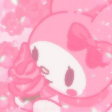 Ciao Salut My Melody, Ciao Salut Sanrio Icon, My Melody Background, Melody Background, Matching Pfps Cute, Melody Core, Sanrio Pics, Anime Mood Board, Mel Core