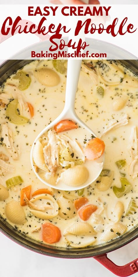 Best Creamy Chicken Noodle Soup, Easy Creamy Chicken Noodle Soup, Chicken Noodle Soup From Scratch, Easy Creamy Chicken, Best Chicken Noodle Soup, Creamy Chicken Noodle, Chicken Noodle Soup Crock Pot, Creamy Chicken Casserole, Creamy Chicken Noodle Soup