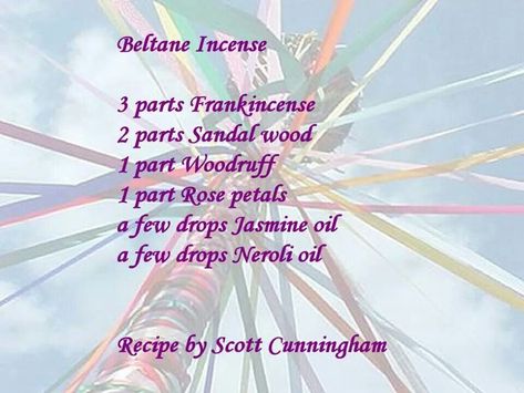 Beltane Incense Recipe Salmon Carpaccio, Homemade Incense, Witch Spring, Recipe For Zucchini, Recipe Zucchini, Pagan Festivals, Wiccan Crafts, Fire Festival, Neroli Oil