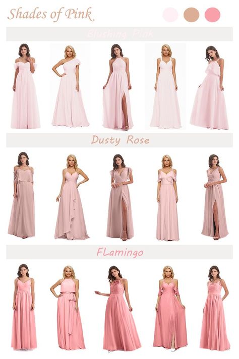 Pink Bridesmaid Dresses Bridesmaid Dresses Peach, Blush Colored Bridesmaid Dresses, Rose Pink Bridesmaid Dresses, Watermelon Bridesmaid Dress, Peach Wedding Colors, Dusty Pink Bridesmaid Dresses, Peach Bridesmaid Dresses, Cinnamon Rose, Yellow Bridesmaid