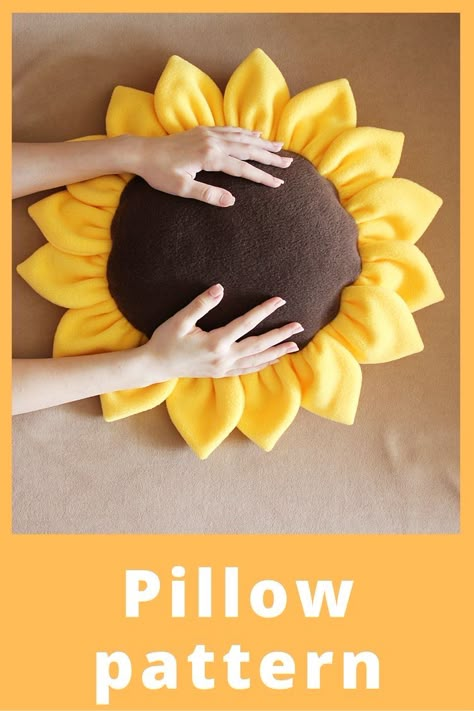 Sunflower Pillow Pattern, Diy Plush, Pillow Sewing, Sunflower Pillow, Pillows Decorative Diy, Sewing Cushions, Sewing Machine Projects, Pillow Crafts, Memory Foam Pillows