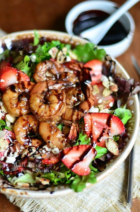 Balsamic Shrimp, Will Cook For Smiles, Sea Food Salad Recipes, Greek Chicken Salad, Shrimp Salad Recipes, Seafood Salad, Shrimp Salad, Keto Food, Grilled Shrimp