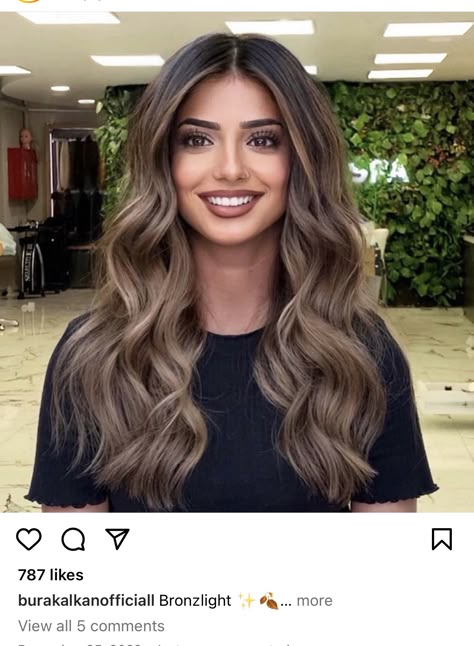 Blond Hair On Indian Skin, Balayage For Dark Brown Hair Pale Skin, Chocolate Beige Balayage, Indian With Blonde Hair, Dark Brown Hair Balayage Pale Skin, Milk Brown Balayage, Tiramisu Hair Color, Light Brown Hair Olive Skin, Balayage Hair On Indian Hair