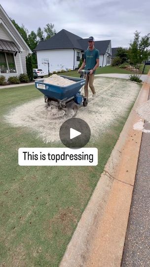 This is sand leveling or topdressing. It creates a more level surface for your lawn by filling in lower areas. I use masonry sand since I have Bermuda. If you have a cool season type of grass, you may want to look at doing more of a topsoil heavy blend. I like to put down a little fertilizer prior to, and after to ensure the Bermuda is growing aggressively through the sand. I water every other day for a week and is typically fully recovered in less than 2 weeks. The deeper the spot, the longer it takes. Part 2 coming soon #lawn #topdressing #lawnleveling #diy #howto #landscaping | The Lawn Dad | James Quinn · A Gentle Sunlight Sand Backyard Landscaping, Backyard Leveling Ideas, Sand Backyard, Leveling Yard, Lawn Leveling, Front Lawn Landscaping, Yard Ideas Backyard, Bermuda Grass, Lawn Fertilizer