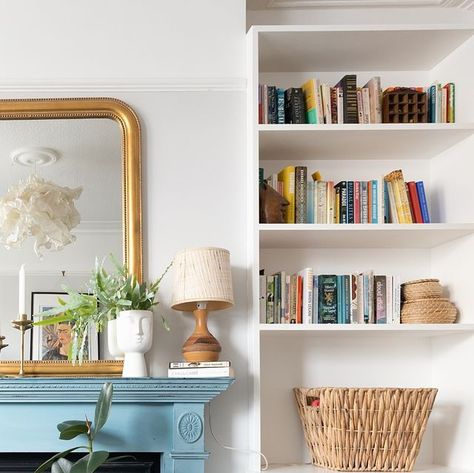 Boardwalk Property Co. on Instagram: "We’re dreaming of this simply styled Knowle living space ☁️   Painting the fireplace surround adds a touch of colour without overpowering the calming interior at this corker of a period home, and we’re a sucker for built in alcove shelving!   Save for interior inspo.   #mybristolhome #beautifulhomes #myperiodhousestyle #periodhomestyle #styleinspo #styleinspiration #homeinspo #homeinteriors #housebeautifuluk #housebeautiful #realestate #bohostyle #designdeinteriores #interiores #interiør #interiorstyling #interiorinspiration #interior123 #interiorlovers #homedecor #trending #periodhomestyling #homestyle" Coloured Fireplace, Colourful Fireplace, Fireplace Alcove, Painted Fireplace Surround, Alcove Shelves, Alcove Ideas Living Room, Alcove Shelving, Calming Interiors, Paint Fireplace