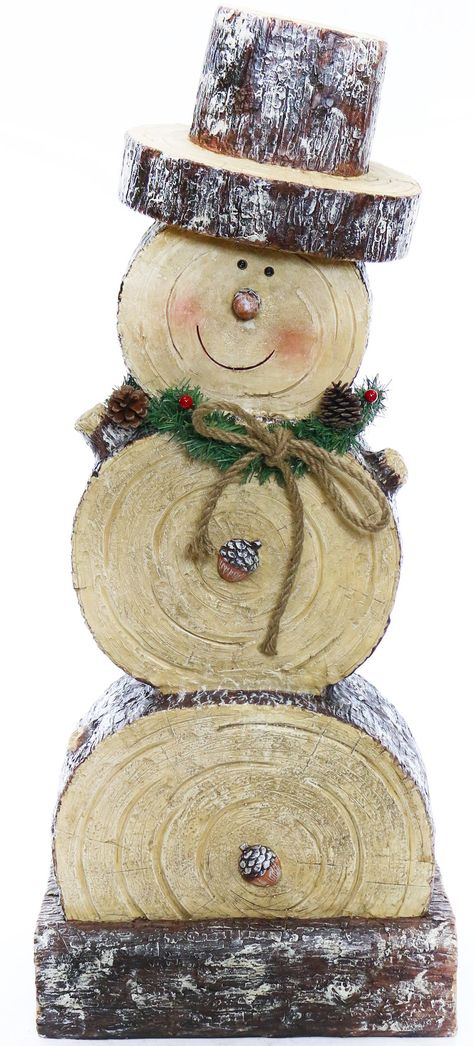 Wooden Snowman Statue Wooden Snowmen, Wooden Christmas Crafts, Wooden Snowman, Wooden Christmas Decorations, Kids Christmas Outfits, Christmas Wood Crafts, Snowman Crafts, Wooden Projects, Christmas Wood