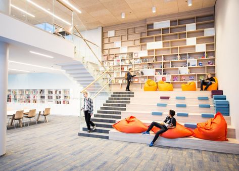 Coworking Space Design, School Library Design, School Building Design, Elementary School Library, School Interior, Cultural Architecture, Education Architecture, Education Design, School Building