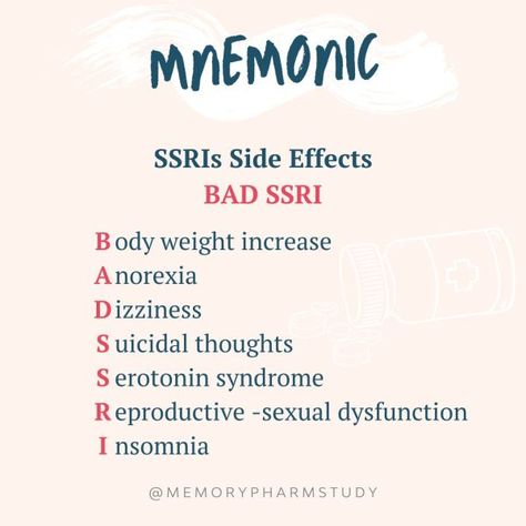 Antidepressants Nursing, Medical Pneumonics, Loss Of Interest, Nursing School Studying Cheat Sheets, Pediatric Medicine, Medical Mnemonics, Nursing School Essential, Psychiatric Medications, Nurse Study Notes