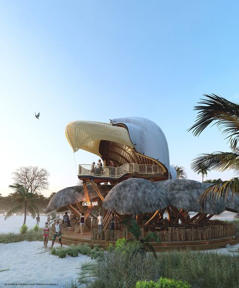 Architectural Concept, Architecture Portfolio Layout, Eagle Nest, Bamboo Structure, Bamboo Architecture, Modern Cafe, Conceptual Architecture, New Architecture, Architecture Design Concept