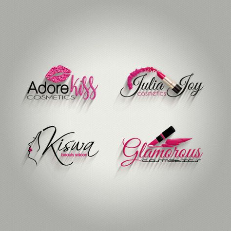 Makeup Logo Design Ideas, Cosmetics Logo Design Ideas, Lip Gloss Nails, Gloss Nails, Makeup Luxury, Lip Logo, Elegant Logo Design, Makeup Logo, Cosmetic Logo