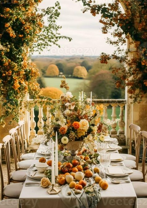 Autumn table scape, autumnal dinner table setting, holiday tablescape for wedding, birthday or party event celebration, generative ai Autumn Table Scape, Autumnal Dinner, Holiday Tablescape, Dinner Table Setting, Autumn Table, Holiday Tablescapes, Table Scape, Party Event, Dinner Table