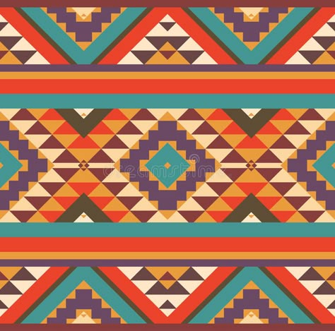 Seamless Colorful Navajo Pattern Stock Vector - Illustration ... Navajo Pattern Design, Indian Patterns Illustration, Native American Prints And Patterns, Saudi Pattern, Navaho Pattern, Navajo Print Pattern, Feather String Art, Aztec Quilt, Southwestern Quilts