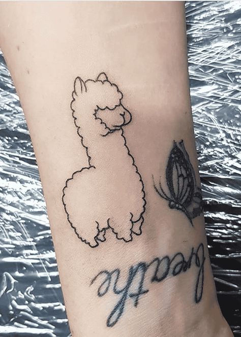 Llama Trampoline Tattoo, Simple Llama Tattoo, Alpaca Tattoo, Lama Tattoo, Llama Tattoo, Cactus Tattoos, Food Tattoos, Cactus Tattoo, Mouthwatering Food