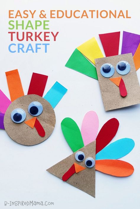 Practice fine motor skills and basic shapes with this adorable paper turkey craft for preschoolers. The free template makes it EASY! #kids #kidscrafts #kidscraft #thanksgiving #preschool #preschoolers #turkeys #preschoolcraft Turkey Crafts Preschool, Shape Turkey, Paper Turkey, Thanksgiving Crafts For Toddlers, Craft For Preschoolers, Thanksgiving Crafts Preschool, Thanksgiving Turkey Craft, Easy Thanksgiving Crafts, November Crafts