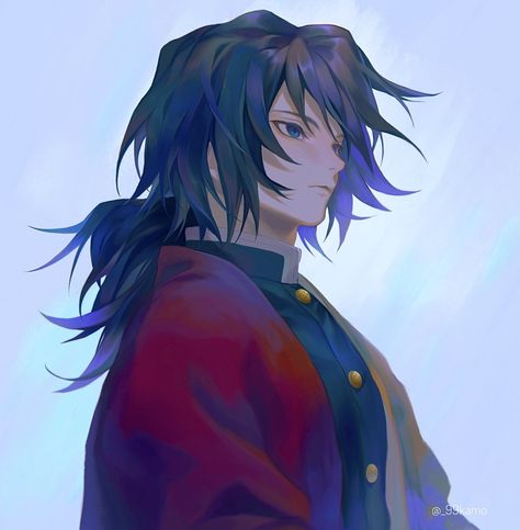 Tomioka Giyuu, Shonen Jump, Art Anime, Kimetsu No Yaiba, Izuku Midoriya, Art Beautiful, An Anime, Slayer Anime, Blue Aesthetic