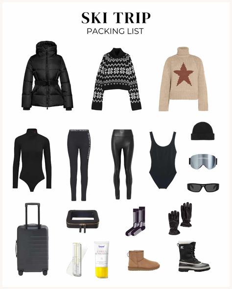 Packing List for a Ski Trip: What to Bring for Your Mountain Adventure With Your Dog Weekend Ski Trip Packing List, What To Pack For Ski Trip, Outfits For Skiing Trip Winter Style, What To Pack For Colorado Winter, What To Pack For Ski Trip Women, Ski Trip Aesthetic Outfits, Snow Vacation Outfits, Packing For Ski Trip, Ski Packing List Woman