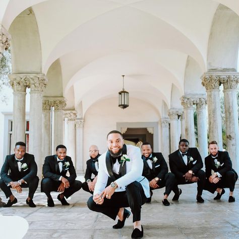 Follow us @ SIGNATURE BRIDE on Instagram and Twitter and on Facebook @ SIGNATURE BRIDE MAGAZINE Groomsmen Wedding Photos, Groomsmen Poses, Groom Wedding Attire, Groomsmen Photos, African American Weddings, Groomsmen Wedding, Groom And Groomsmen Attire, Wedding Picture Poses, Wedding Suits Groom