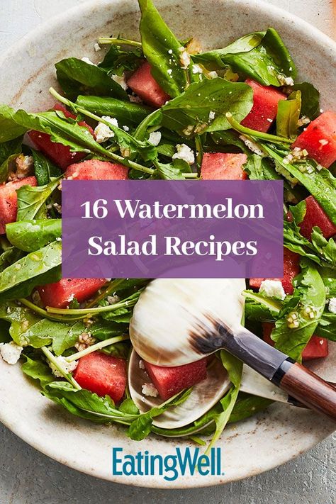 Looking for light and refreshing summer salad recipes? Look no further! Watermelon can be used in sweet or savory salads, is full of vitamins, and good for your heart. These salads incorporate Italian, Mediterranean, and tons of other flavors. These salads would be a great healthy lunch, light dinner, or quick and easy appetizer – even on a weeknight.#healthydinnerideas #healthydinnerrecipes #watermelonsalad #saladrecipes #lowcalorierecipes #lowcaloriedinners #summerrecipes #summerdinner Salads With Watermelon, Watermelon Cucumber Feta Salad, Salad Watermelon, Cucumber Feta Salad, Watermelon Salad Recipes, 2024 Creative, Italian Salad Recipes, Clean Eating Salads, Heart Recipes