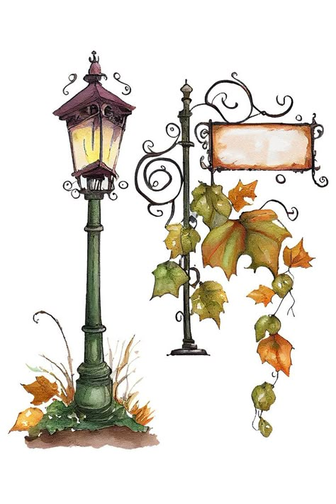 Autumn Lantern, Lantern Drawing, Sweet Drawings, Magic Lantern, Wedding Design Decoration, Textile Prints Design, Lovely Flowers Wallpaper, 카드 디자인, Female Art Painting