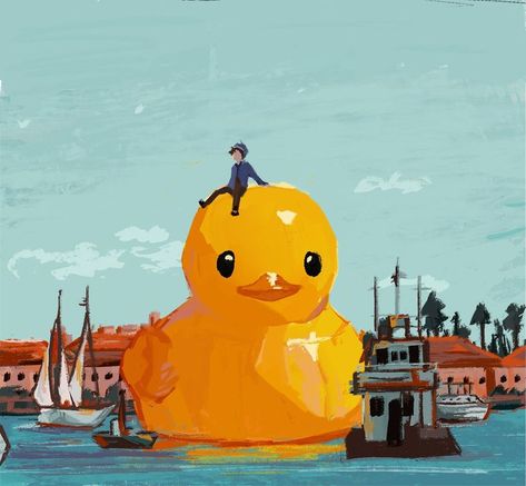 Rubber Duck Drawing, Quackity Fanart, Big Duck, Duck Wallpaper, Duck Art, Cute Hamsters, Minecraft Fan Art, Yellow Duck, Gorgeous Art