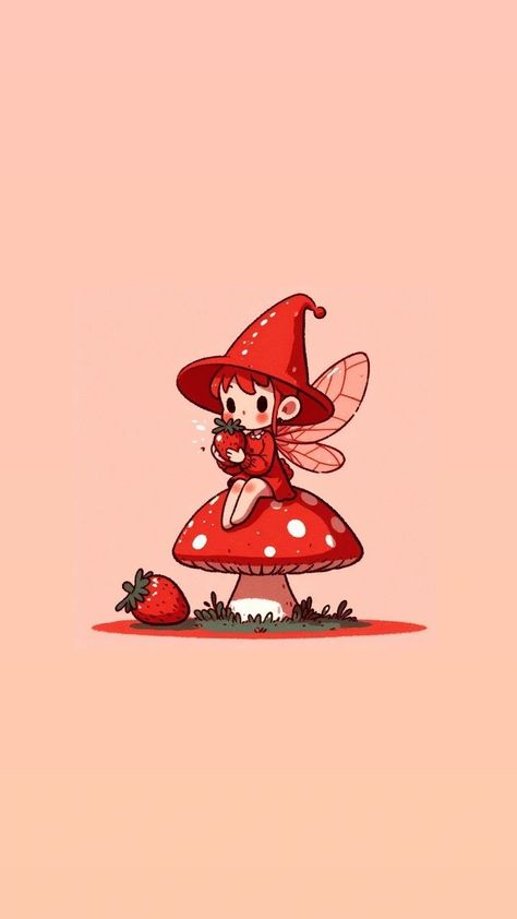 Red Mushroom Aesthetic, Mushroom Wallpaper, Cute Pastel Wallpaper, Canvas Painting Designs, Cute Emoji Wallpaper, Pinturas Disney, Dark Art Illustrations, Cute Kawaii Drawings, Cute Cartoon Drawings