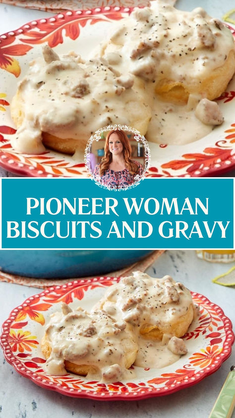 Pioneer Woman Biscuits and Gravy Breakfast Ideas Biscuits And Gravy, Biscuits And Gravy Skillet, Biscuits And Gray, Pioneer Woman Buttermilk Biscuits, Pioneer Woman Sausage Gravy And Biscuits Casserole, Pioneer Woman Recipes Biscuits And Gravy, Pioneer Woman Country Gravy, Pioneer Women Biscuits, Ree Drummond Sausage Gravy