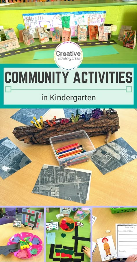 Community Activities in Kindergarten | Creative Kindergarten Community Kindergarten, Project Based Learning Kindergarten, Community Helpers Kindergarten, Kindergarten Inquiry, Social Studies Centers, Communities Unit, Community Helpers Theme, Kindergarten Projects, Community Workers