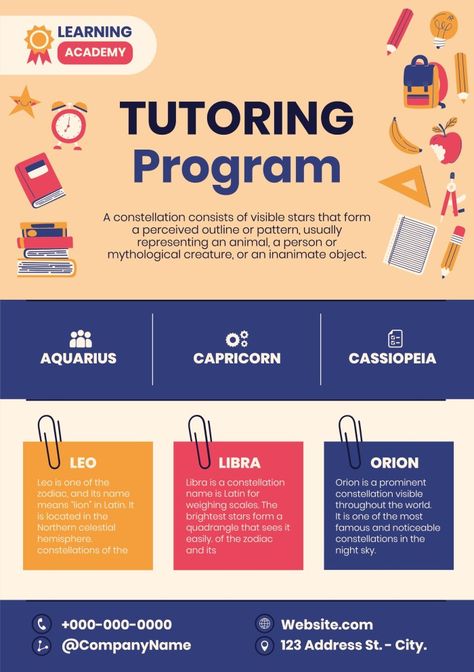 Teaching Poster Design, Program Poster, Tutoring Poster Design, Tutoring Aesthetic, School Flyer Design, Flyer Design Education, Tutoring Flyer Design, Tutor Flyer, Tuition Poster