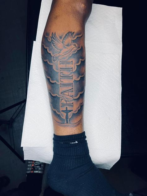 Calf Men Tattoo, Faith Forearm Tattoo For Men, Faith Leg Tattoo Men, Black Forearm Tattoo For Men, Meaningful Leg Tattoo For Men, Inside Bicep Tattoo Men Half Sleeves, Small 11:11 Tattoo, Half Sleeve Leg Tattoo Men, Blessed Tattoo For Men Forearm