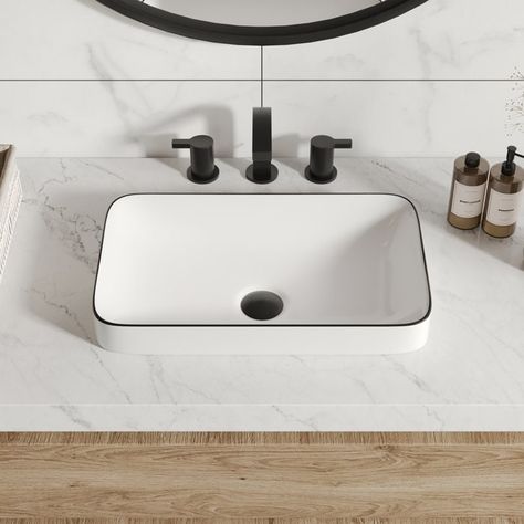 Small Vessel Sink, Cosy Decor, Bathroom Ceramic, Drop In Bathroom Sinks, Rectangular Bathroom, Counter Basin, Vessel Sink Faucet, Kitchen Blinds, White Sink