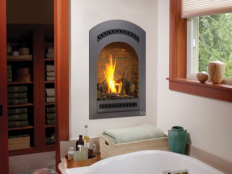 Small – Fireplace Xtrordinair Fireplace In Kitchen, Small Gas Fireplace, Fireplace Xtrordinair, Fireplace Heat, Accent Lights, Gas Fireplaces, Small Fireplace, Kitchen Fireplace, Bed Breakfast