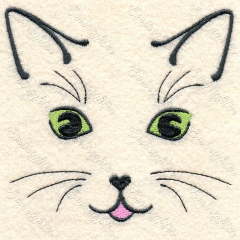 Coastal Quilts, Embroidery Tips, Cat Embroidery, Cat Faces, Whimsical Cats, Embroidery Bags, Cat Eyes, Arte Floral, Cat Face