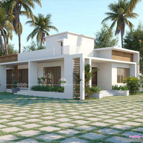 small budget house architecture Modern House Facades Single Story, Single Floor House Design Indian, Single Story House Elevation, Small House Design Kerala, House Elevations, Indian House Exterior Design, Single Floor House Design, House Facades, Small House Elevation