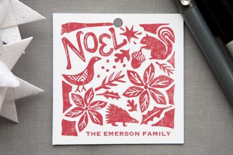 Letterpress Paper, Unique Gift Tags, Paper Illustration, Craft Printing, Holiday Gift Tags, Customizable Gifts, Paper Products, Christmas Card Design, Modern Holiday Card