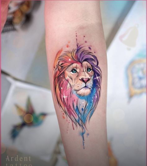 Colorful Lion Tattoo, Rome Tattoo, Lion Tattoo, Tattoo Tattoo, Tattoo On, Tattoo Artist, Ink Art, Watercolor Tattoo, Rome