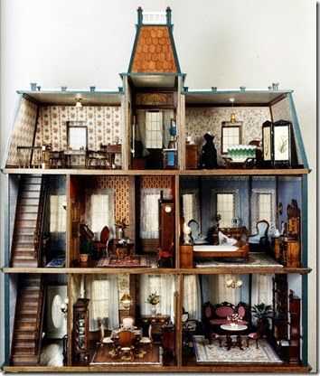 Victorian Dollhouse Furniture, Antique Dollhouse, Doll House Plans, Doll House Crafts, Victorian Dollhouse, Dolls House Interiors, Victorian Dolls, Modern Dollhouse, Miniature Houses