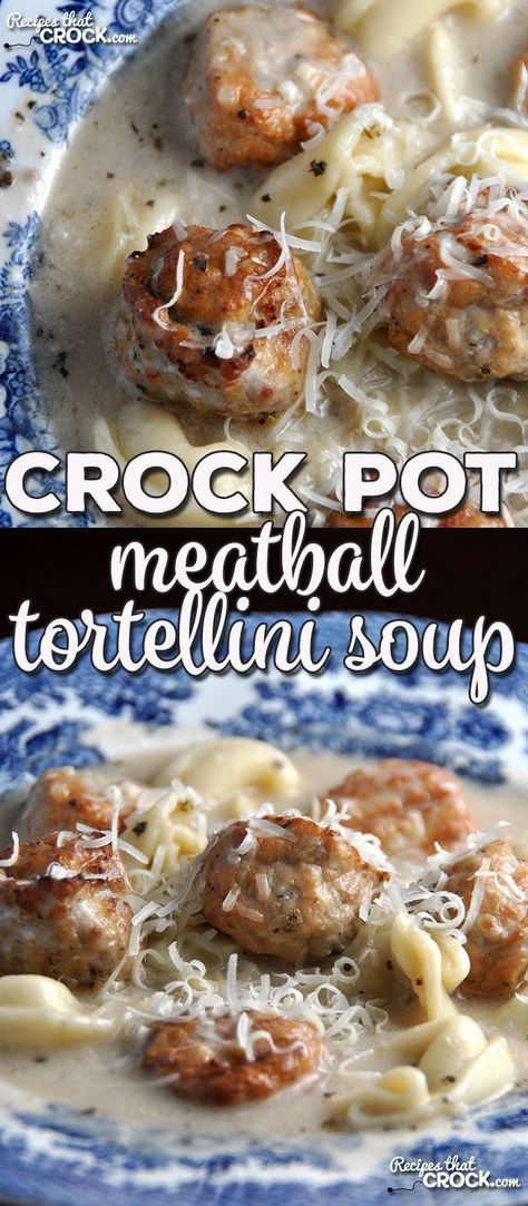 Meatball Tortellini, Meatball Tortellini Soup, Dinner Videos, Meatball Soup Recipes, Soup Appetizers, Crock Pot Meatballs, Tortellini Recipes, Hearty Soup, Recipes Soup