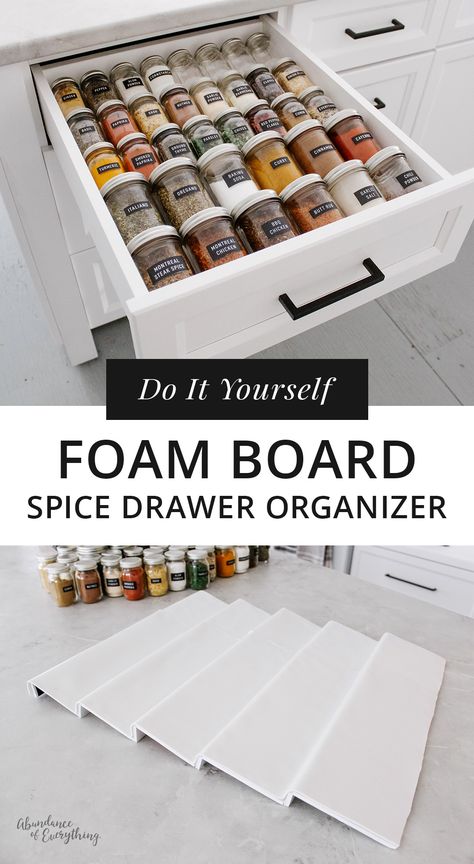 Spice Drawer Organizer, Diy Drawer Organizer, Spice Organization Drawer, Diy Spices, Drawer Organization, Spice Drawer, Makeup Drawer, Diy Drawers, Kitchen Drawer Organization