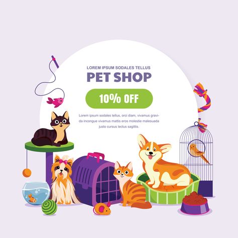 Pet Shop Poster Design, Pet Shop Illustration, Pet Poster Design, Pet Shop Ideas, Pet Store Design, Shop Banner Design, Pet Grooming Business, Dog Contest, Standee Design