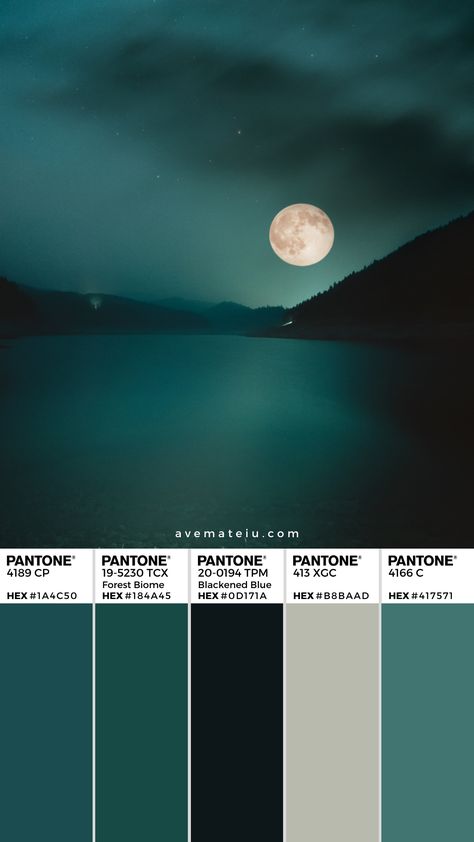 É muito importante ter um padrão de cores selecionado para a sua marca, criando assim uma identidade única. Aqui são um exemplo dos meus. Dark Ocean Color Palette, Dark Color Palettes, Dark Teal Color Palette, Dark Color Combinations, Mountain Palette, Pallets Color, Pantone Color Palette, Design Ložnic, Palettes Color