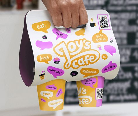 Qr Code On Packaging Design, Qr Code Packaging, Coffee Carrier, Eat At Home, Smart Packaging, Coffee Shop Branding, Denim Bag Patterns, Qr Code Generator, Food Branding