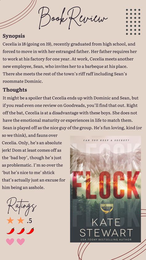 A book review of Flock by Kate Stewart. Check out our blog post for the full review. Flock By Kate Stewart, Flock Kate Stewart, Flock Book, Kate Stewart, Website Traffic, Flocking, Book Review, A Book, Blog Post