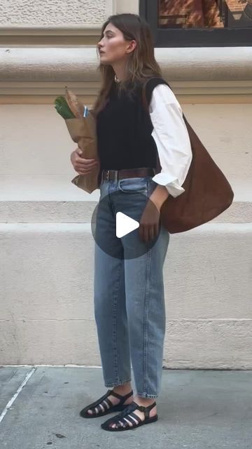 Apiece Apart on Instagram: "Introducing the High Rise Mari Barrel Jean. Our latest denim obsession complete with cool forward seam details and a flattering high waist.  #apieceapart" Button Up And Jeans Women, Button Up And Jeans, Jeans Styling, Wardrobe Planner, Barrel Jeans, Apiece Apart, 90s Style, The High, Jeans Style