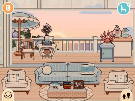 Costal House Toca Boca Ideas, Costal Toca Boca House, Toca Boca Beach House Ideas Living Room, Costal House Toca Boca, Costal Villa Toca Boca, Toca Boca Coastal Villa, Toca Boca Coastal House, Toca Boca Beach House Ideas, Bad Room Ideas