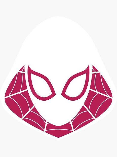 Spider Gwen Minimalist Spider Gwen Pumpkin Carving, Spider Gwen Tattoo Ideas, Spider Gwen Face Paint, Spider Gwen Symbol, Gwen Stacy Painting, Gwen Stacy Tattoo, Spider Gwen Painting, Spider Gwen Mask, Spider Gwen Tattoo