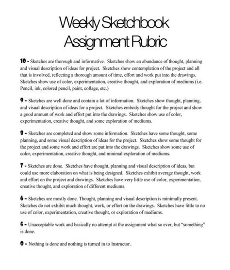 User-uploaded Content Art Assessment, Sketchbook Prompts, Art Rubric, Grading Rubric, Intro To Art, Sketchbook Assignments, Art Critique, Art Teacher Resources, Art Rooms