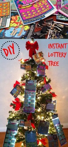 Easy DIY for Christmas or anytime of the year! The Lottery Ticket Tree is a gift for any occasion (and a great last minute Christmas gift!) Lottery Tree, Lottery Ticket Tree, Diy For Christmas, After Christmas Sales, Christmas Candles Diy, Tree Day, Lottery Ticket, Reindeer Gifts, Christmas Crafts For Adults